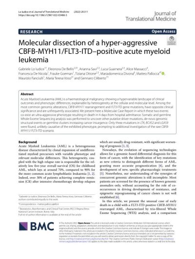 Articolo Journal of Translational Medicine